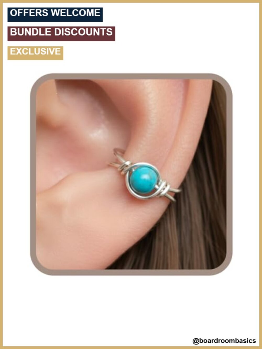 Gemstone Clip On Ear Cuff Genuine Birthstone Adjustable Non Piercing